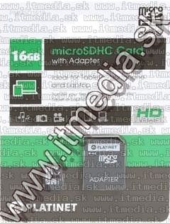 Image of Platinet microSD-HC kártya 16GB *Class10* *3 év garancia* + adapter (IT11478)